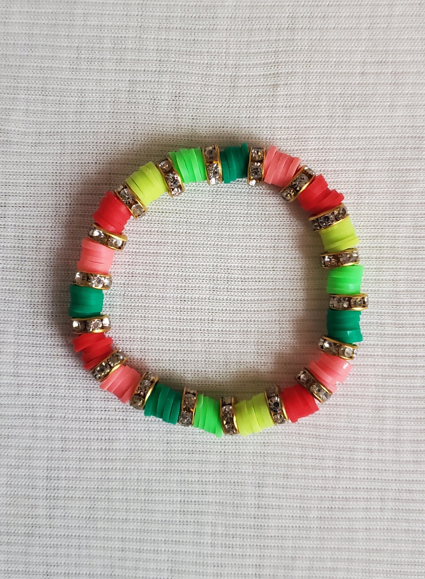 Melon Colour Clay Bead Bracelet